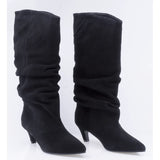 Cizme dama elegante Anna Viotti piele intoarsa D115-X20257-09R negre