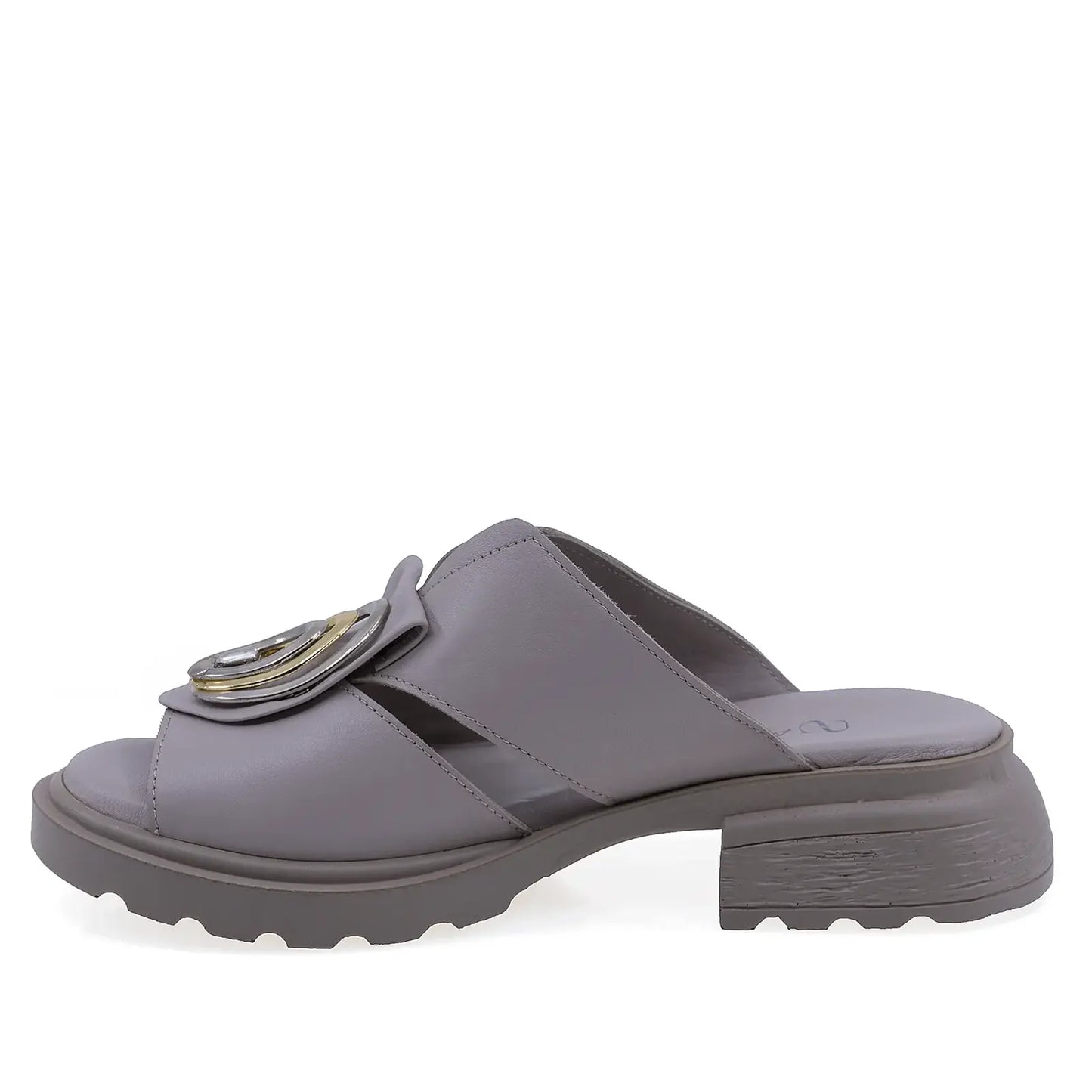 Papuci dama casual Anna Viotti piele naturala D22-S637 gri
