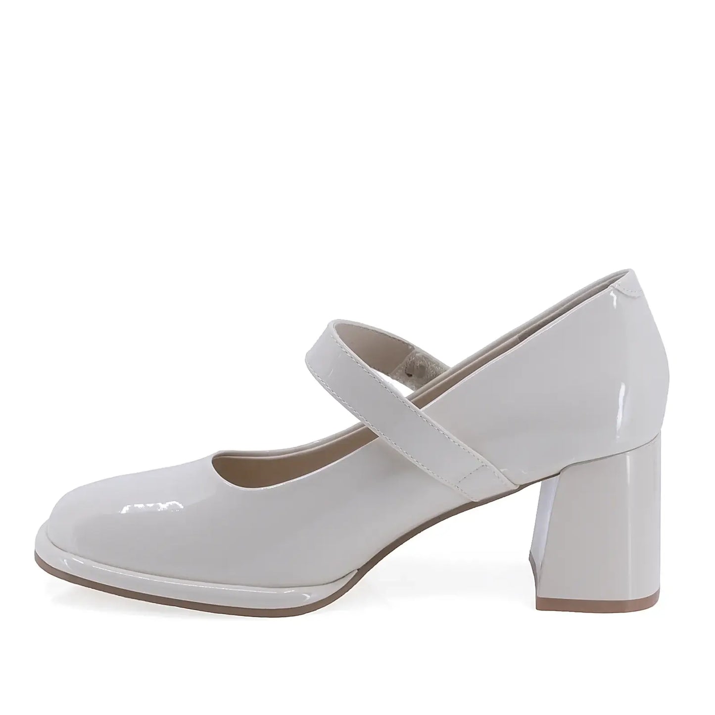 Pantofi dama eleganti Feeling piele lacuita D91295 alb