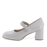 Pantofi dama eleganti Feeling piele lacuita D91295 alb