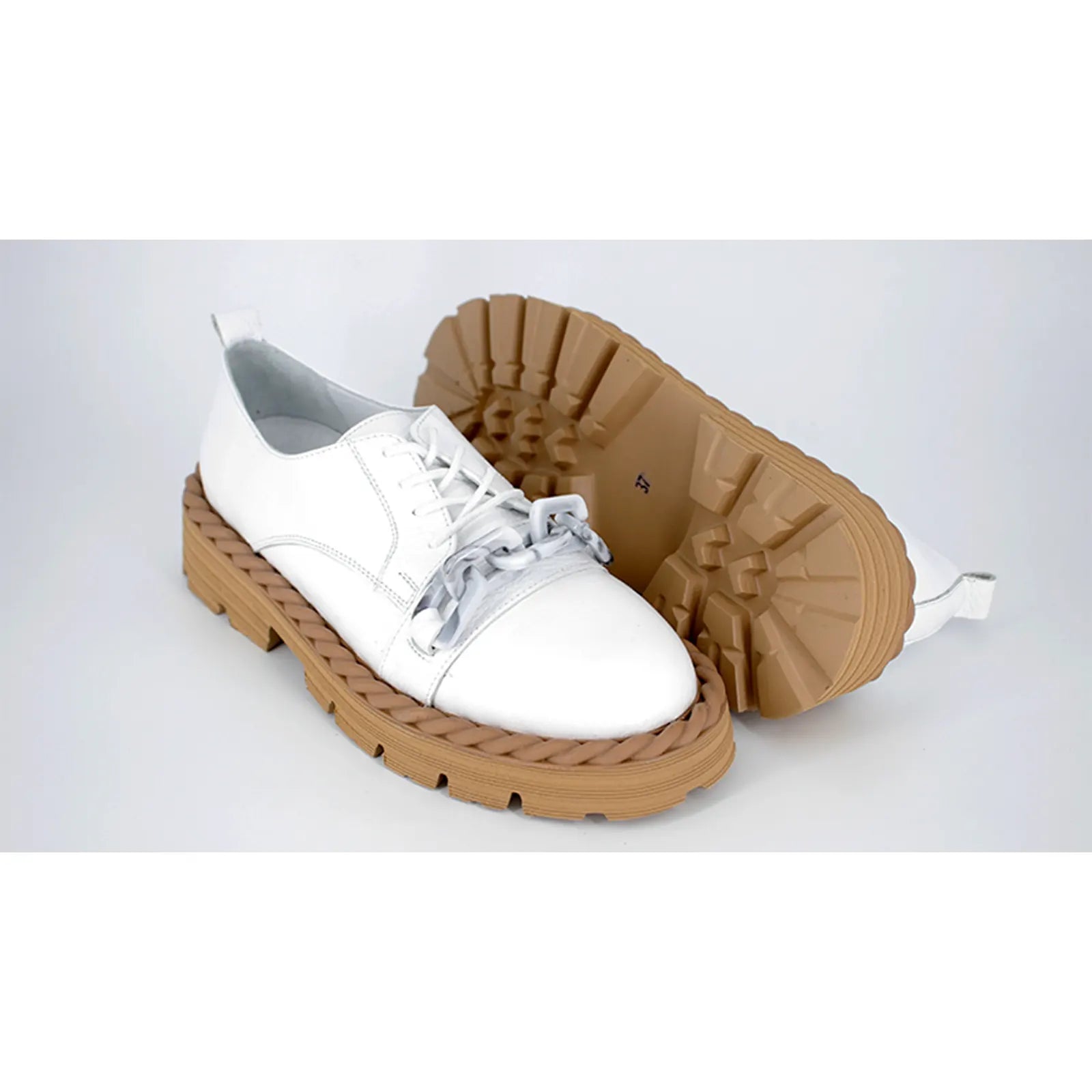 Pantofi dama casual Anna Viotti piele naturala D12-487 alb - Goretti - Incaltaminte din piele naturala