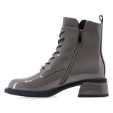 Ghete dama casual Anna Viotti piele lacuita D105-5238R-B563-NT-16 kaki