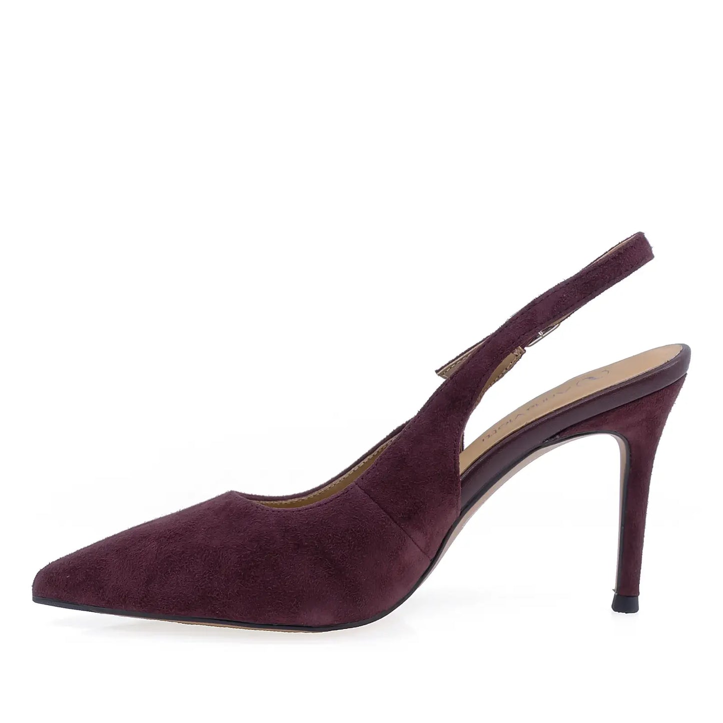 Pantofi dama eleganti Anna Viotti piele intoarsa D105-B149D-270-W113 bordo