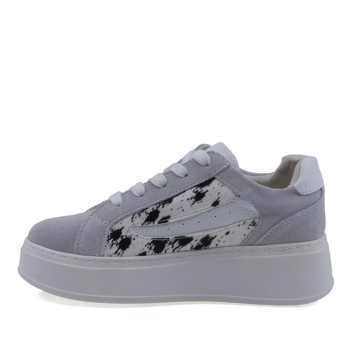 Pantofi dama casual Anna Viotti piele intoarsa, D116-302-01, gri