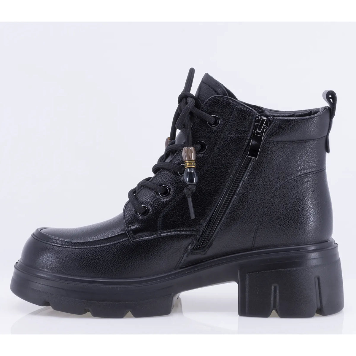 Ghete dama casual Anna Viotti piele naturala D111-5E13150-1 negre