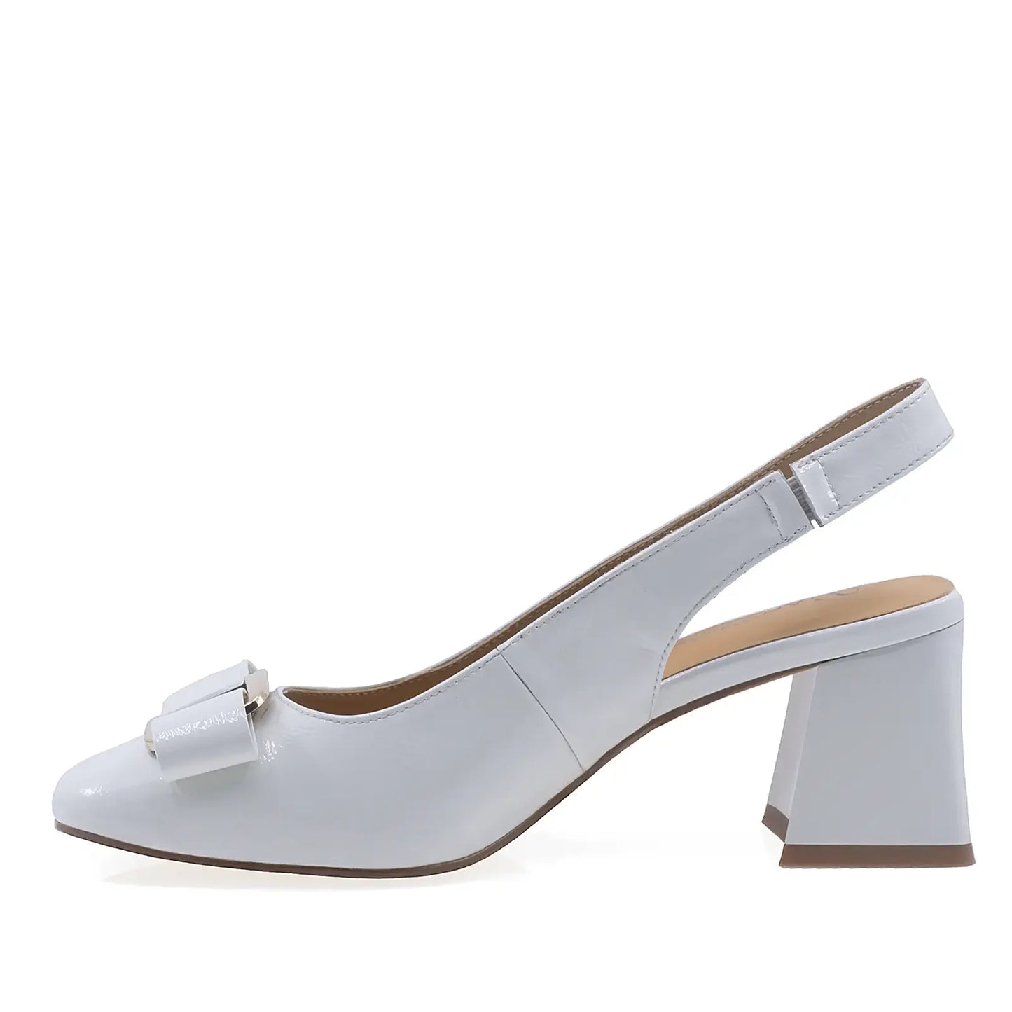 Pantofi dama eleganti Anna Viotti piele lacuita D105-5533-161 albi