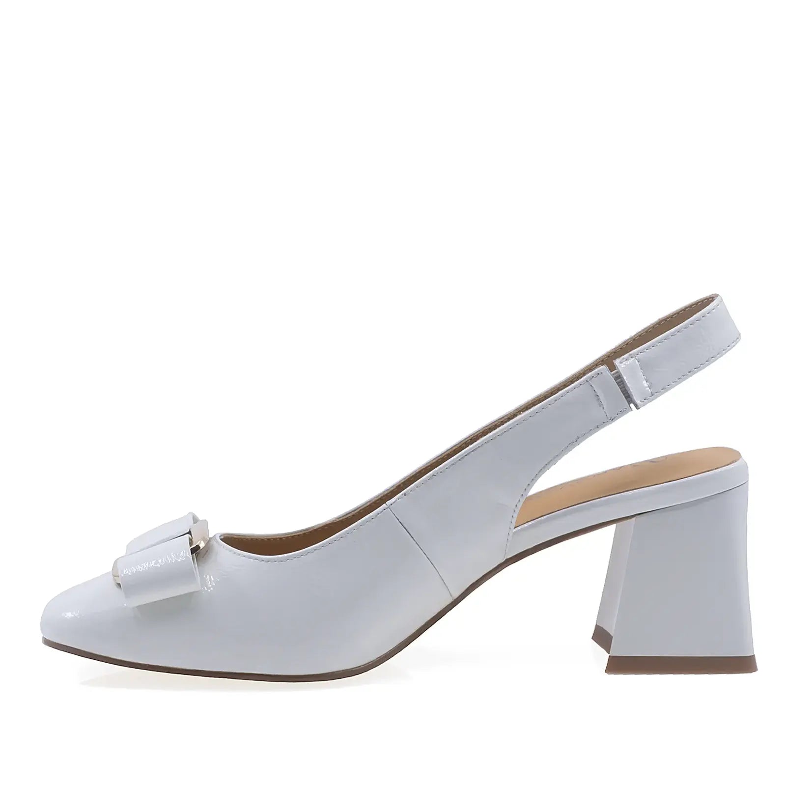 Pantofi dama eleganti Anna Viotti piele lacuita D105-5533-161 albi