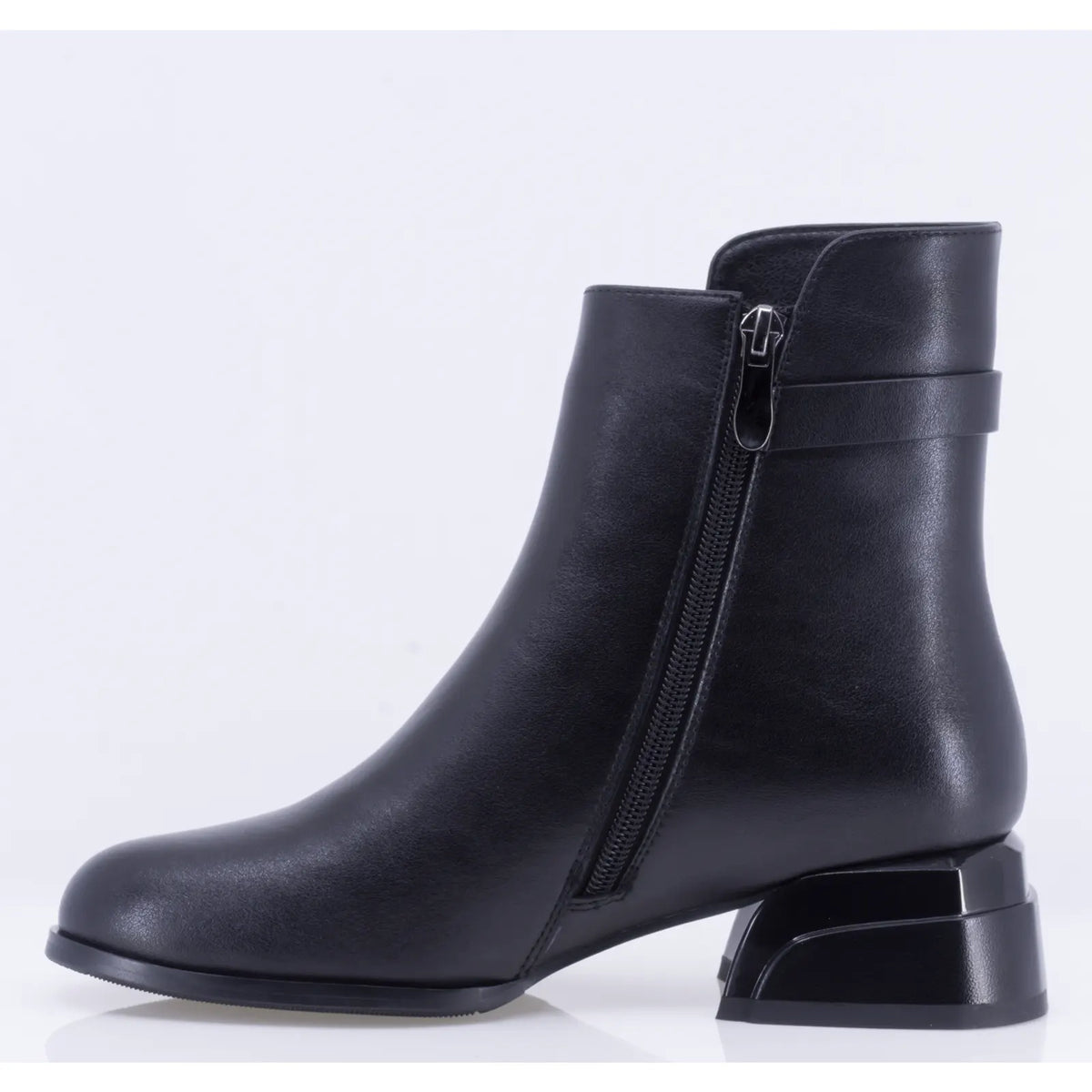 Botine dama elegante Anna Viotti piele naturala D122-W52-6H133-4 negre