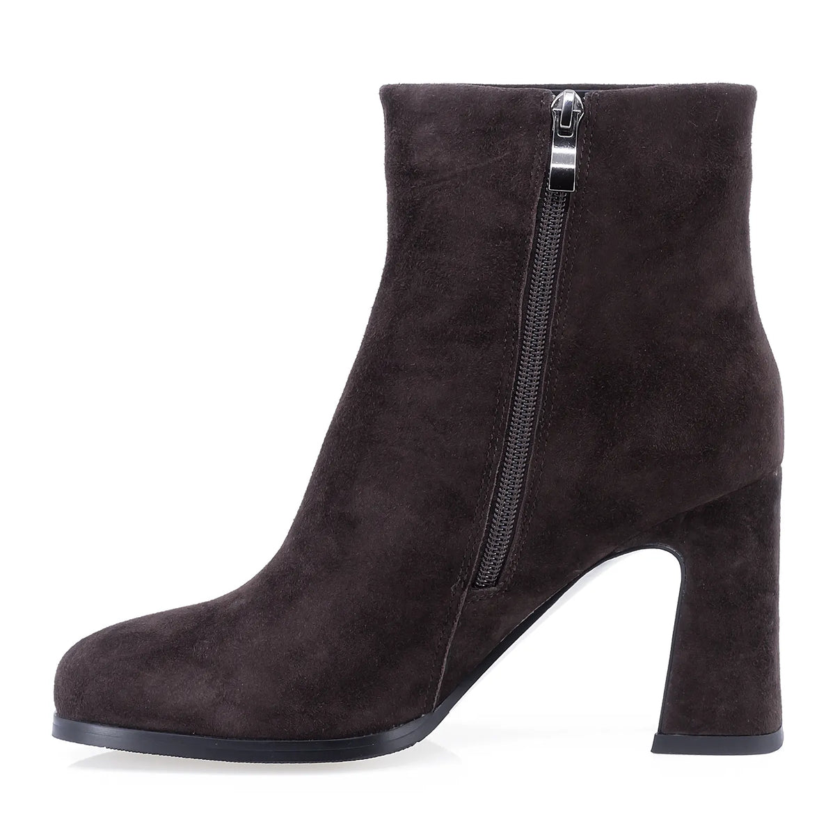 Botine dama elegante Anna Viotti piele intoarsa D106-25423-F3568 maro
