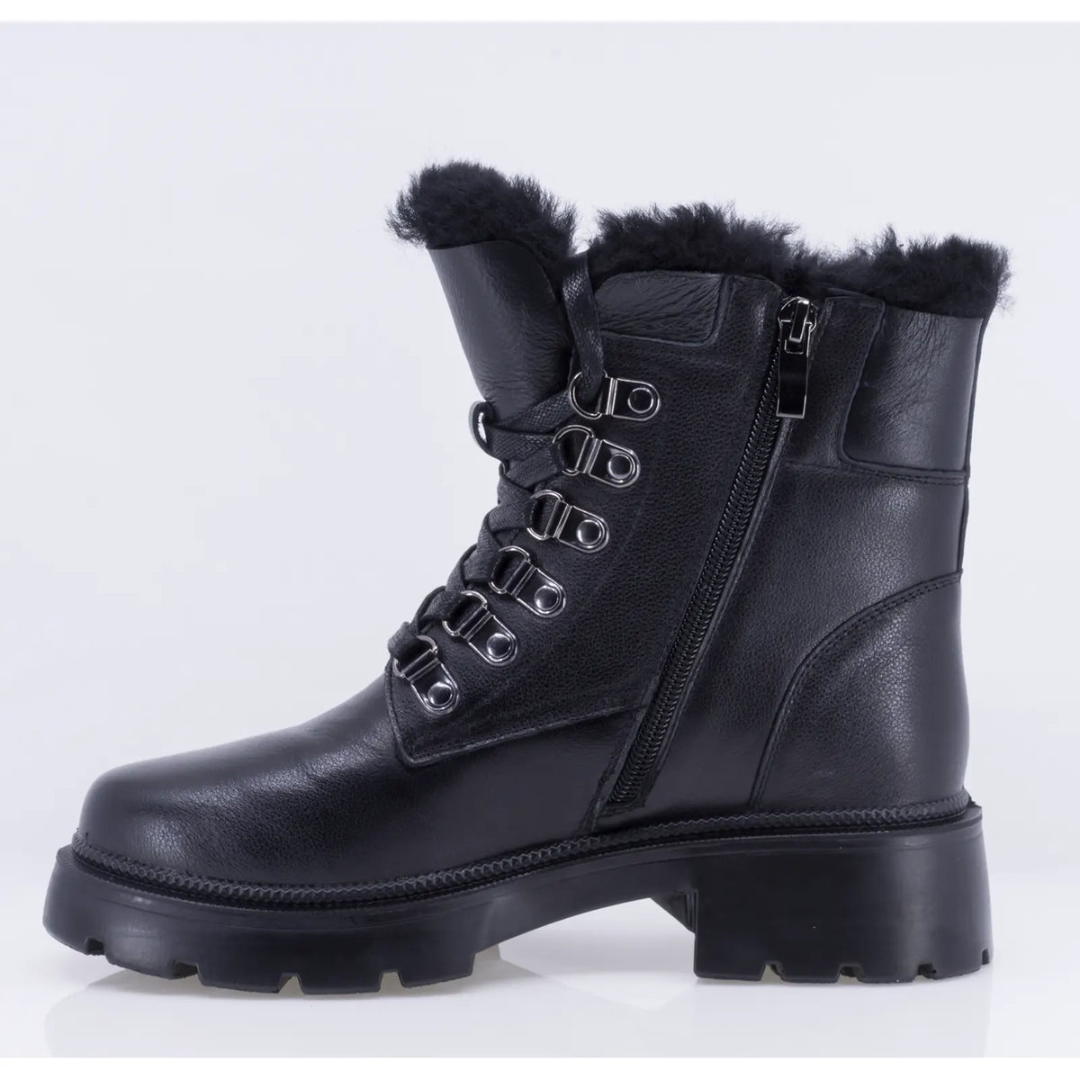 Ghete dama casual Anna Viotti piele naturala D111-5E10672-1 negre
