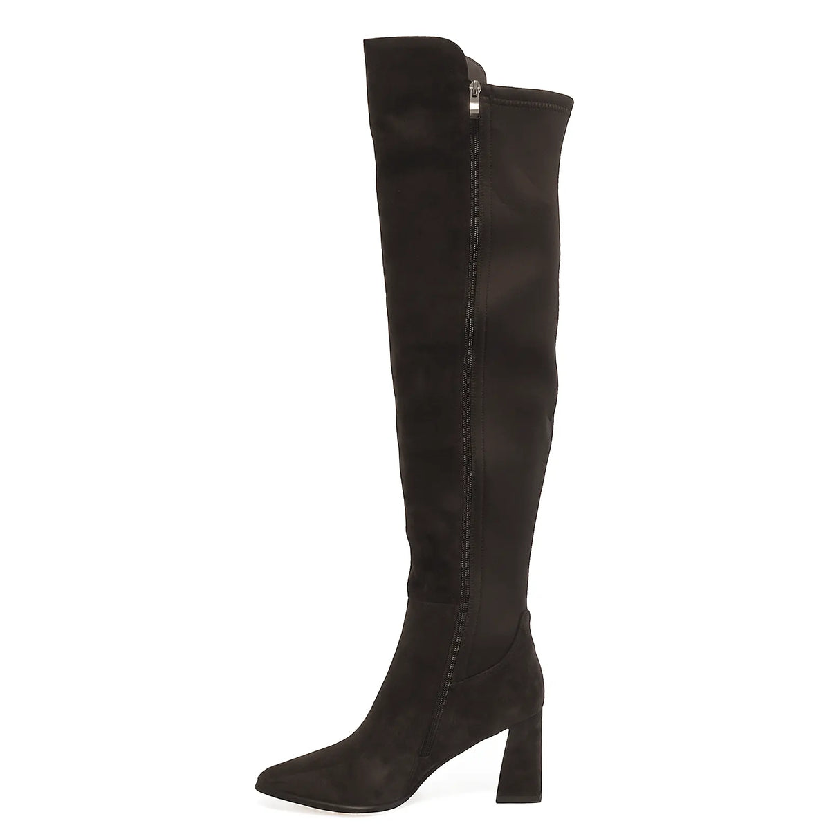 Cizme dama elegante Anna Viotti piele intoarsa D106-7H338-RH2099-SB-DK maro