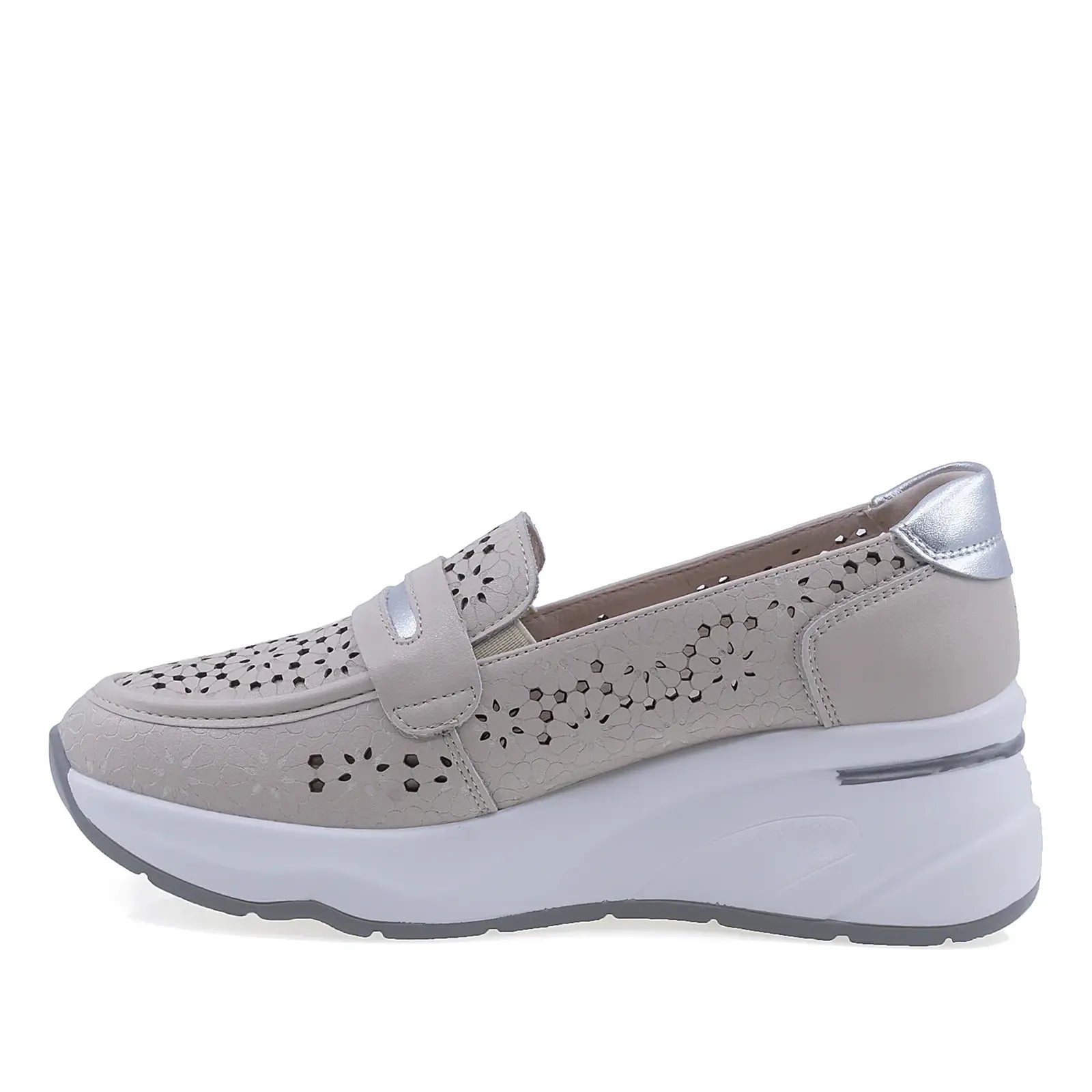 Pantofi dama casual Anna Viotti piele naturla D111-85111 gri