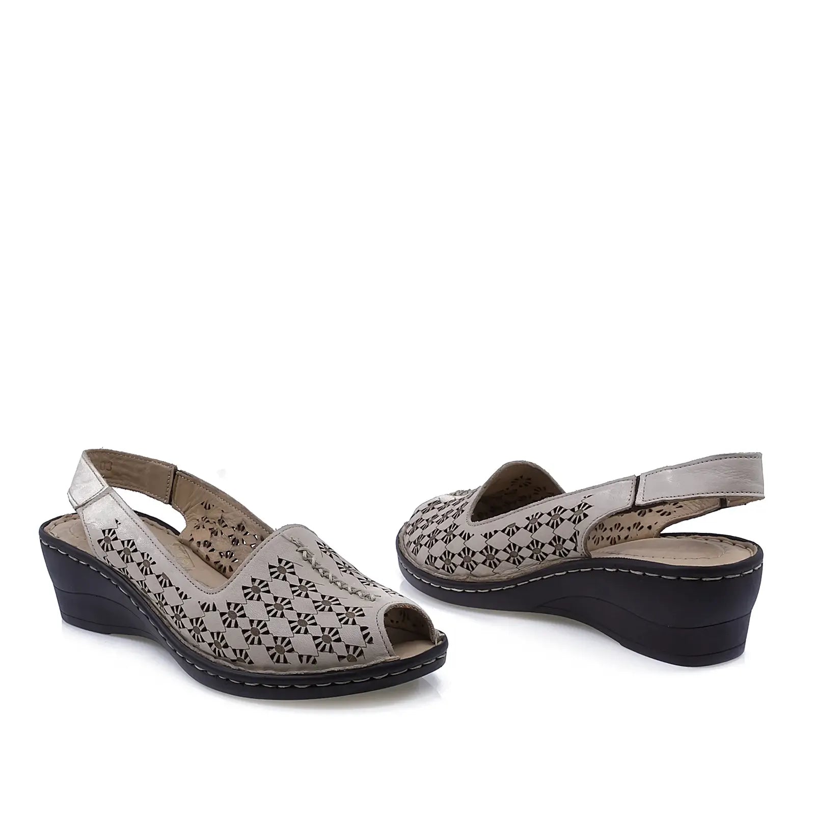 Sandale dama casual Anna Viotti piele naturala D27-5088-1 bej