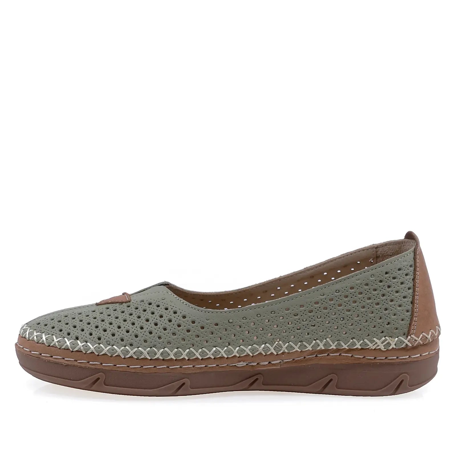 Pantofi dama casual Anna Viotti piele naturla D27-533 verde