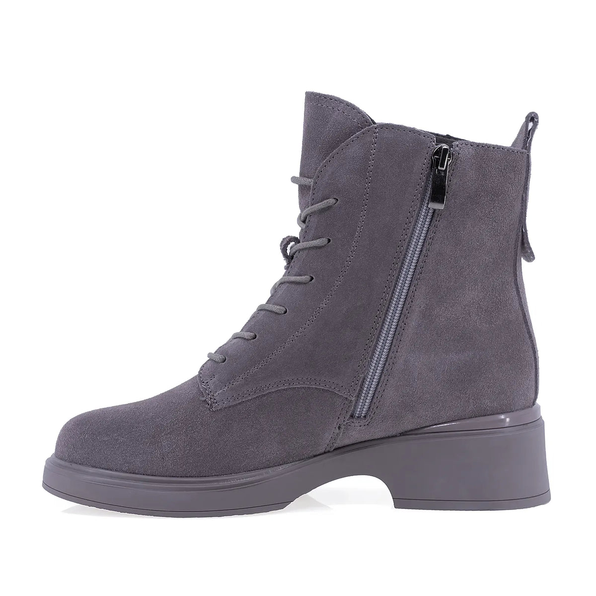 Ghete dama casual Anna Viotti piele intoarsa D106-F11312-C7702-2 gri