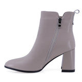 Botine dama elegante Anna Viotti piele naturala D106-M572-Q478-3 bej