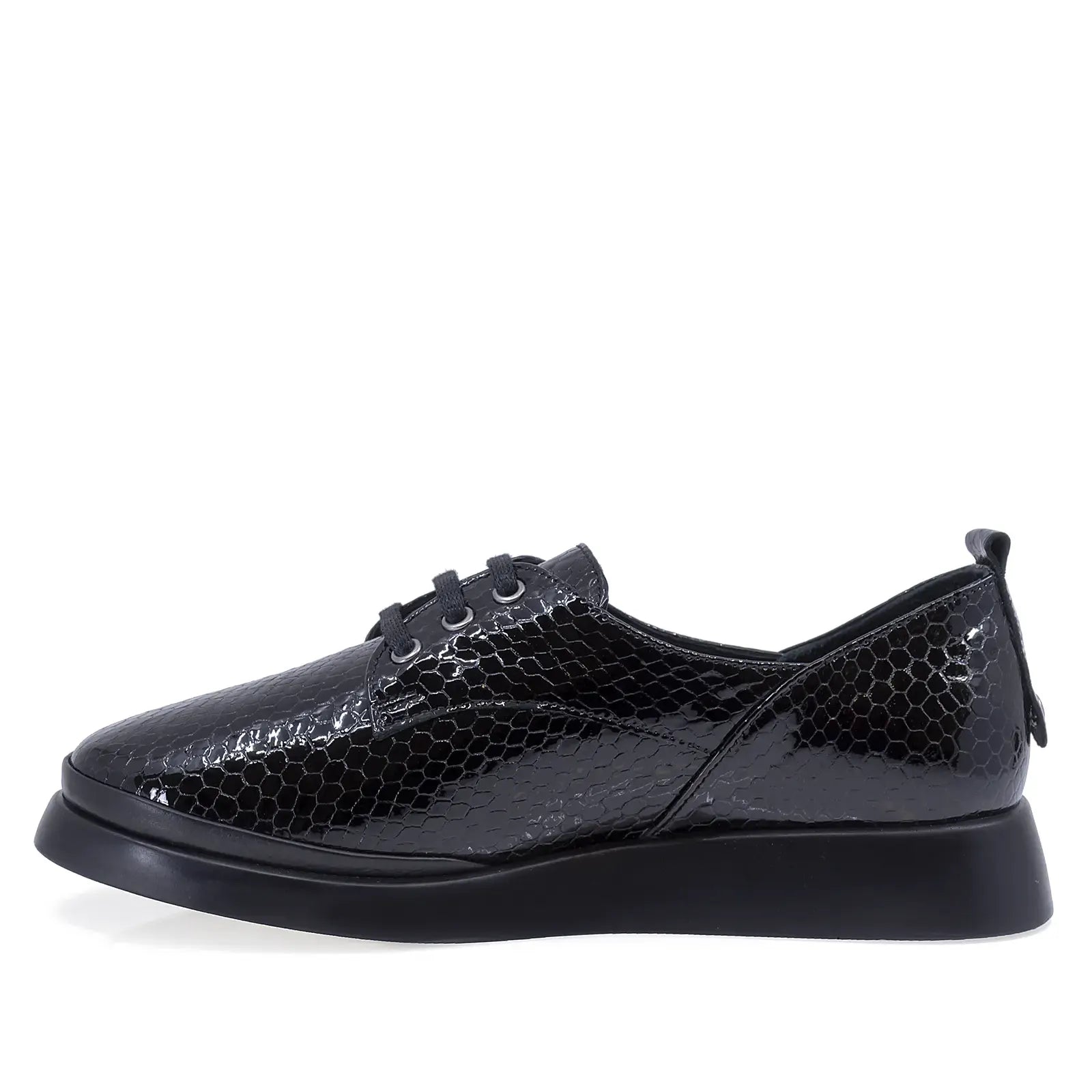 Pantofi Dama Casual Anna Viotti Piele lacuita D52-K60 negru