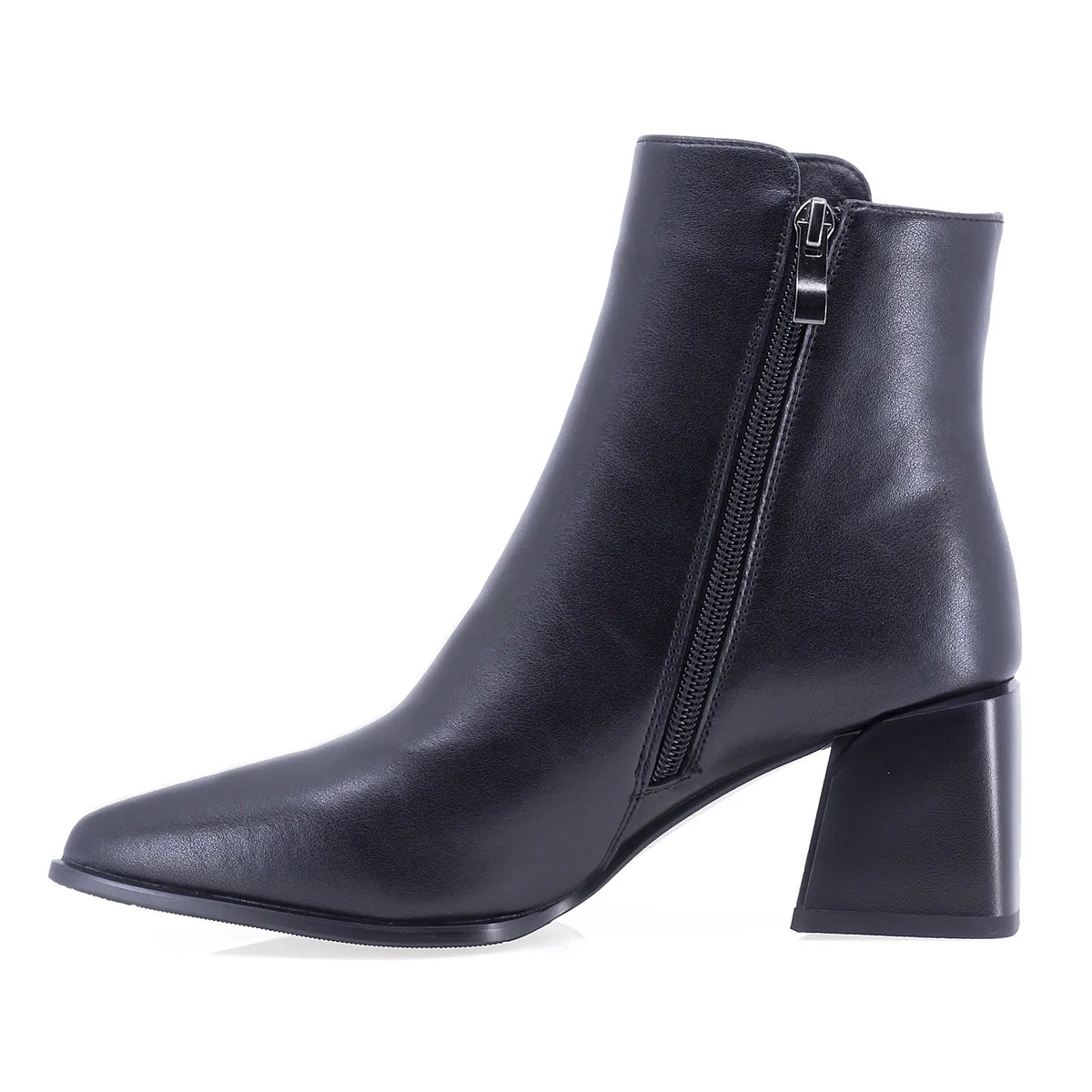 Botine dama elegante Sole piele naturala 10 negre