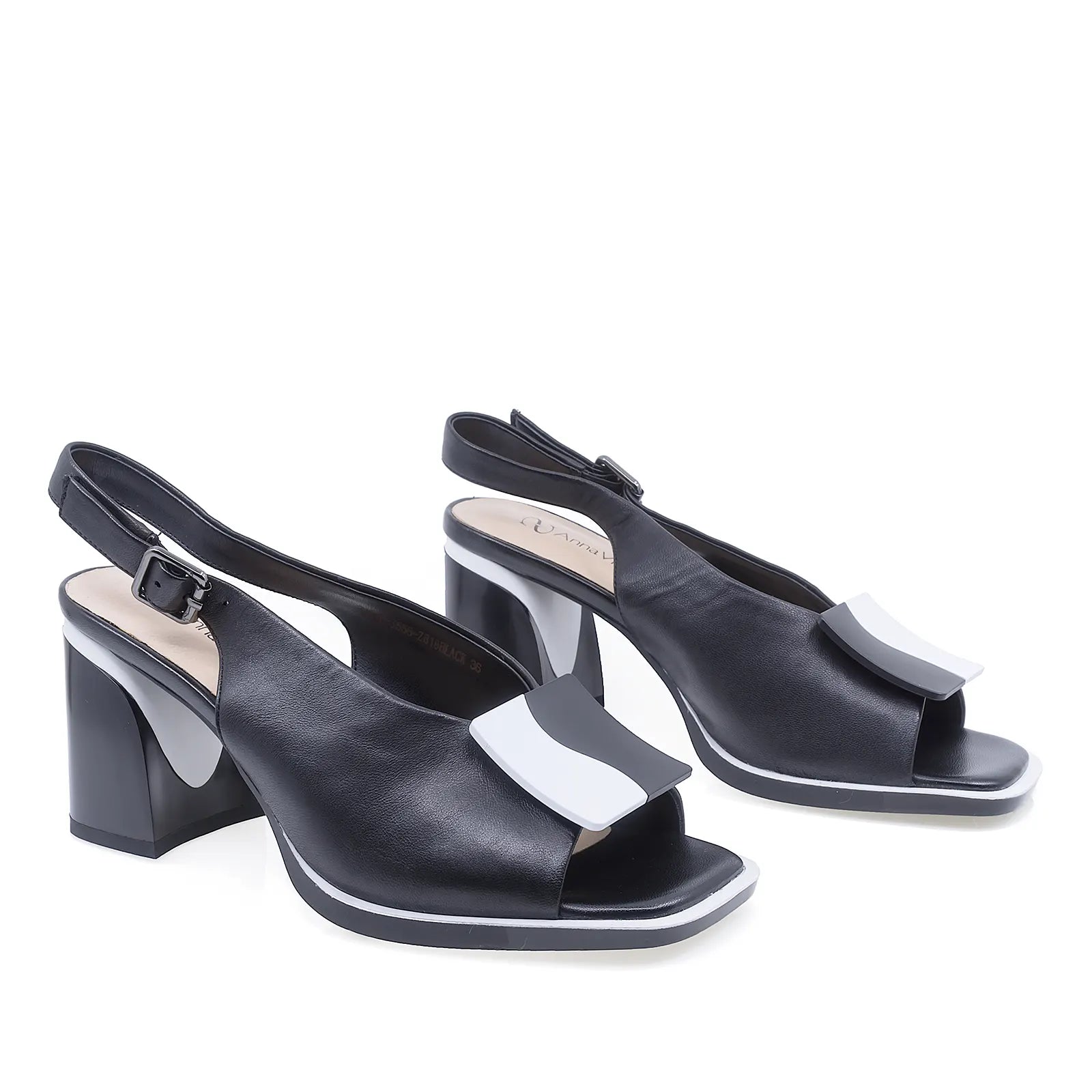 Sandale damă elegante piele naturala Anna Viotti D105-6361P-J558-Z818 negru