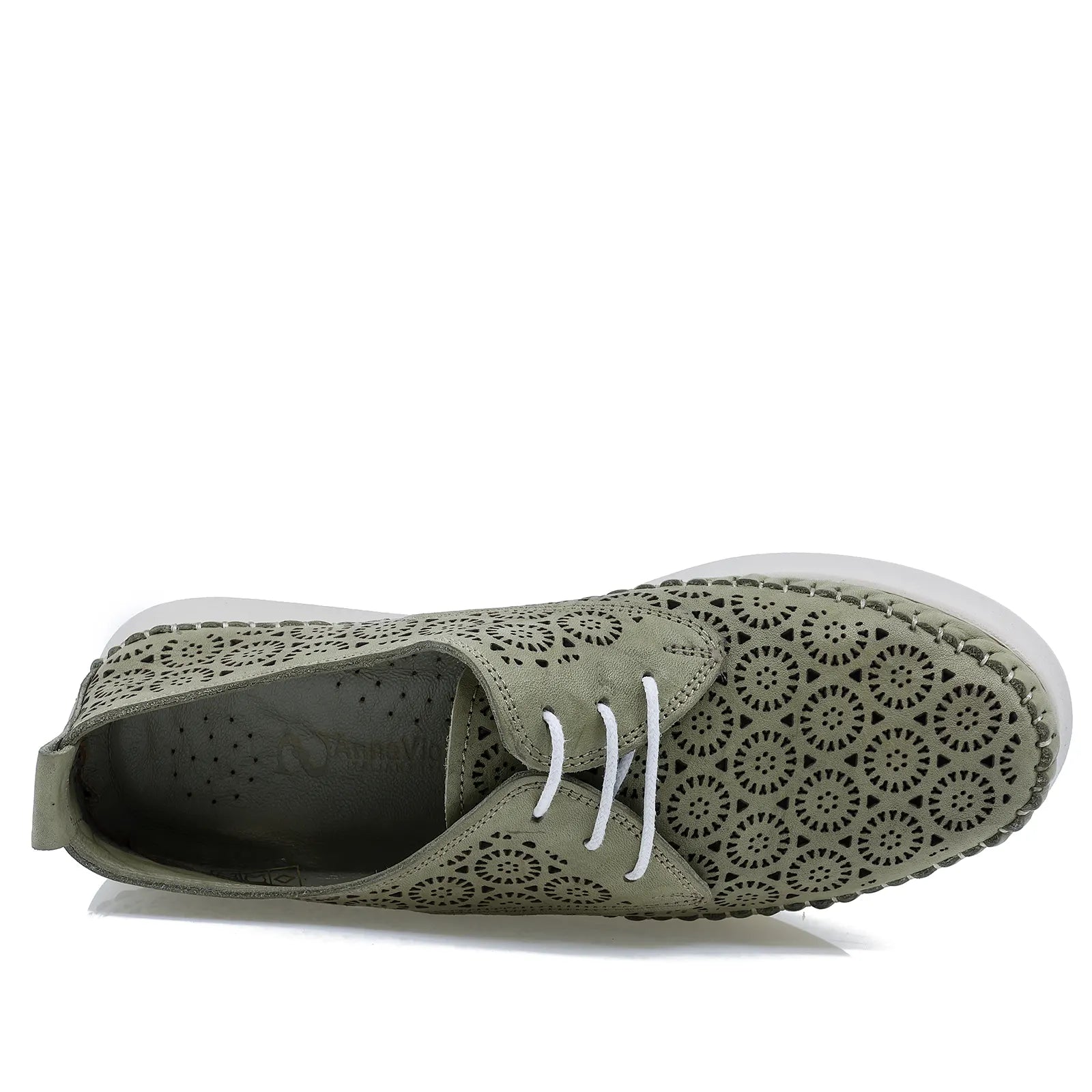 Pantofi Dama Casual Anna Viotti Piele naturala D43-53-L17 verde