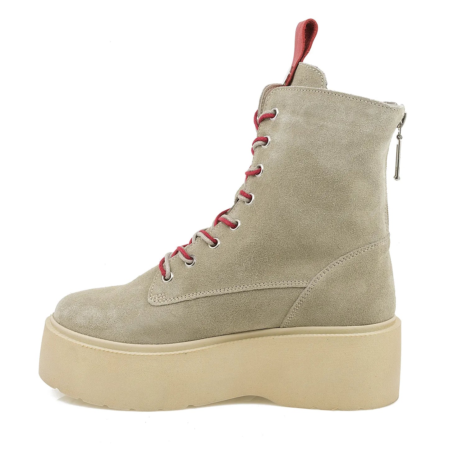 Ghete dama Anna Viotti casual din piele intoarsa D44-522 bej-2