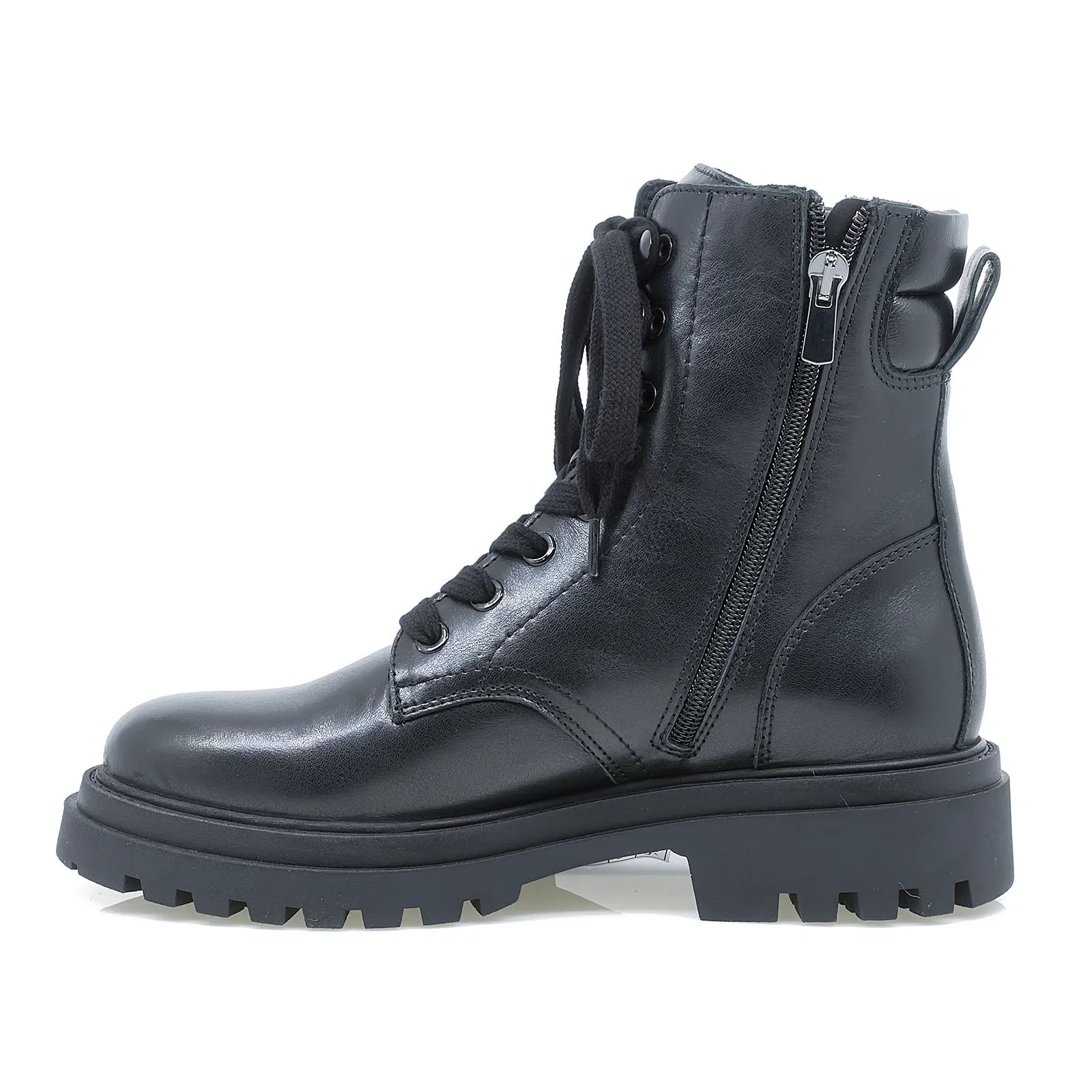 Ghete dama Anna Viotti din piele naturala D15-1055 negru-2