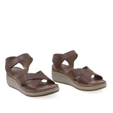 Sandale dama casual Anna Viotti piele naturala D200-68417 maro