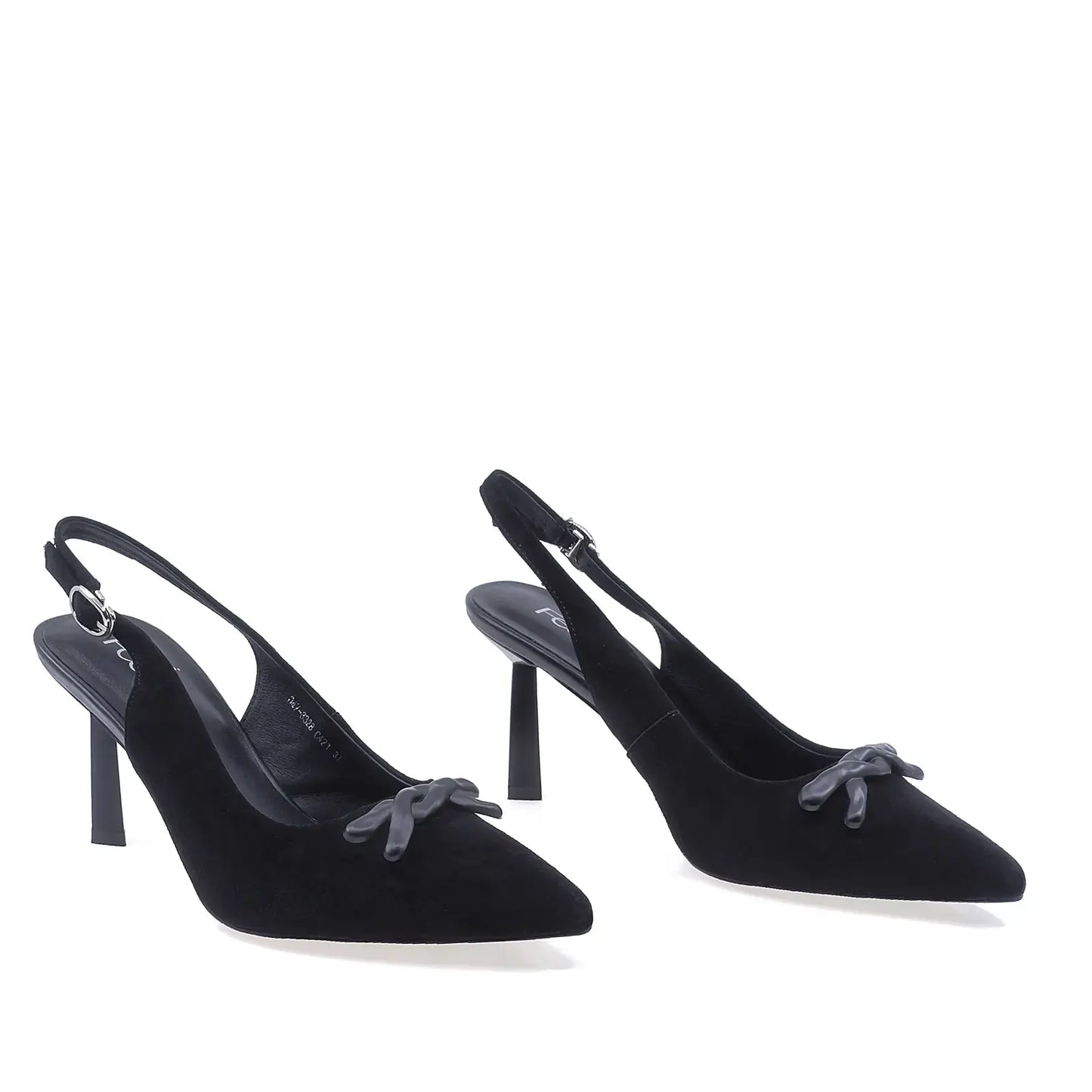 Pantofi dama eleganti Feeling piele intoarsa D47-8328 negru
