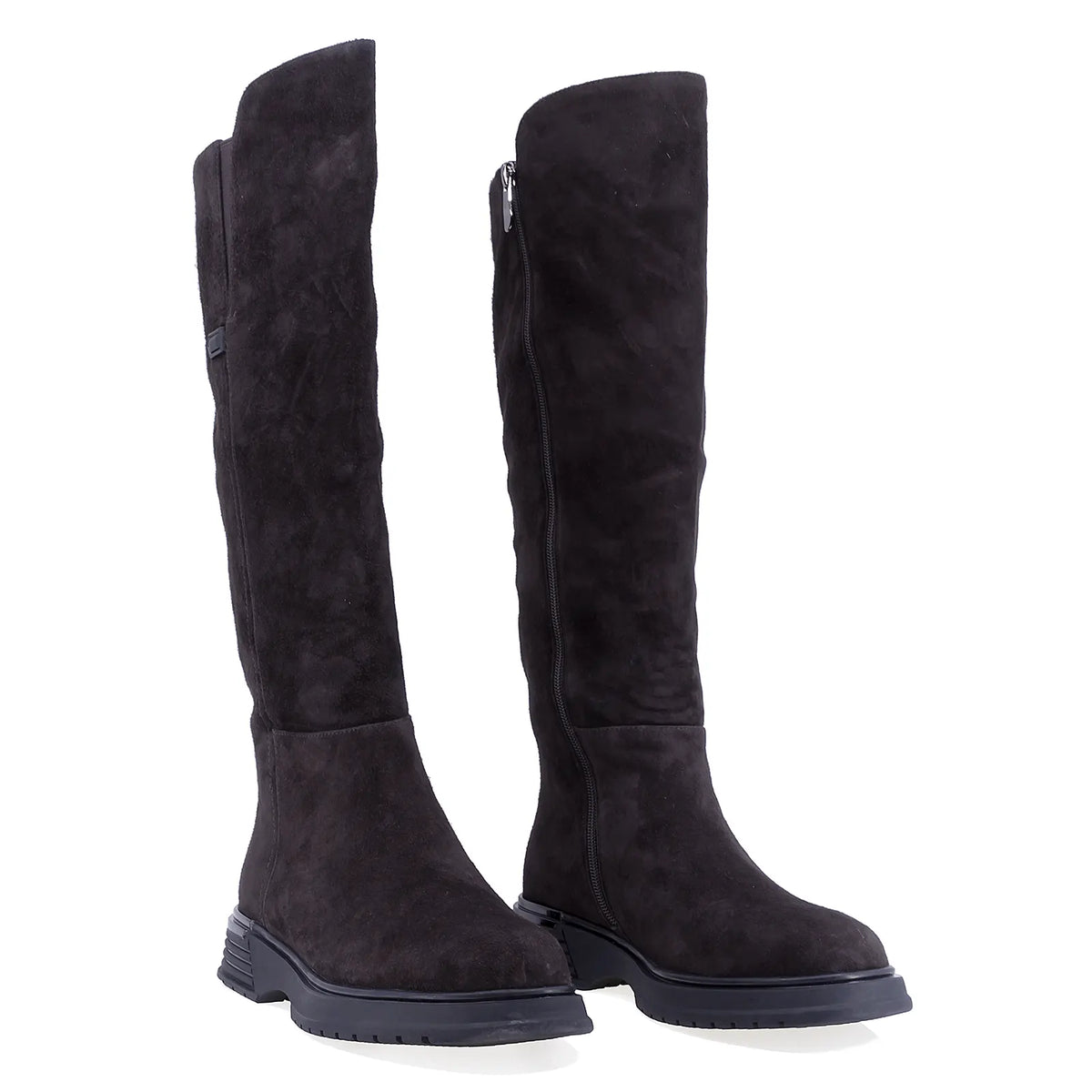 Cizme dama casual Anna Viotti piele intoarsa D123-J16-2FA2687-800-H802 maro