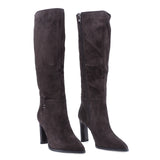Cizme dama elegante Anna Viotti piele intoarsa D106-X0G707-RH2255P-HSB-DK maro