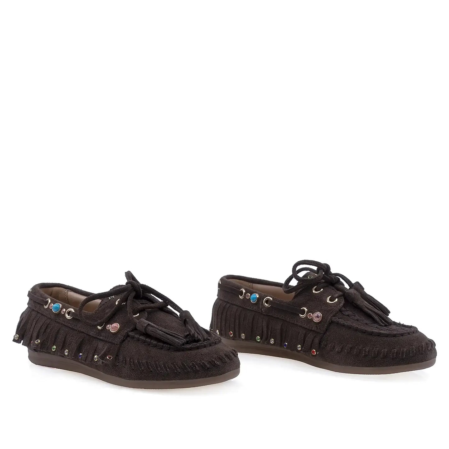 Pantofi Dama Casual Anna Viotti Piele intoarsa D116-2657-11R maro