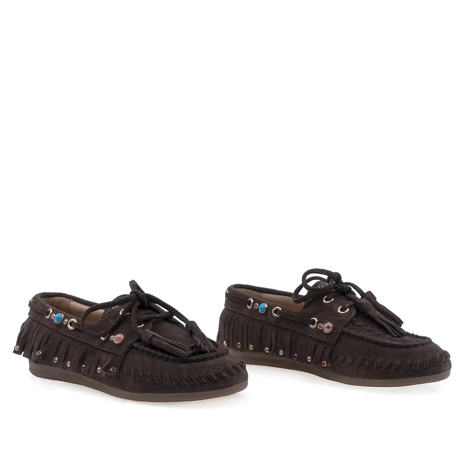 Pantofi Dama Casual Anna Viotti Piele intoarsa D116-2657-11R maro