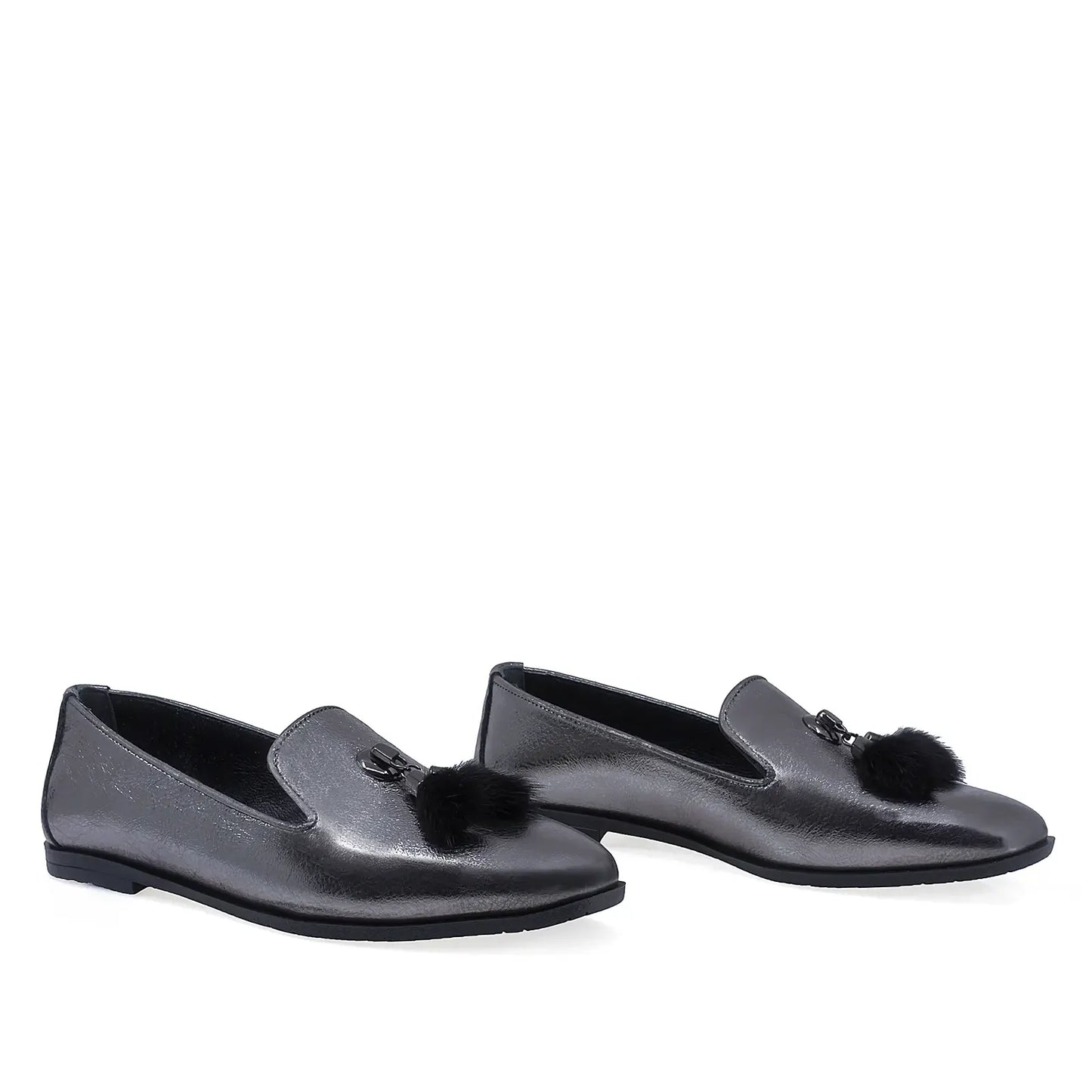 Pantofi Dama Casual Anna Viotti Piele naturala D19633 gri sidef
