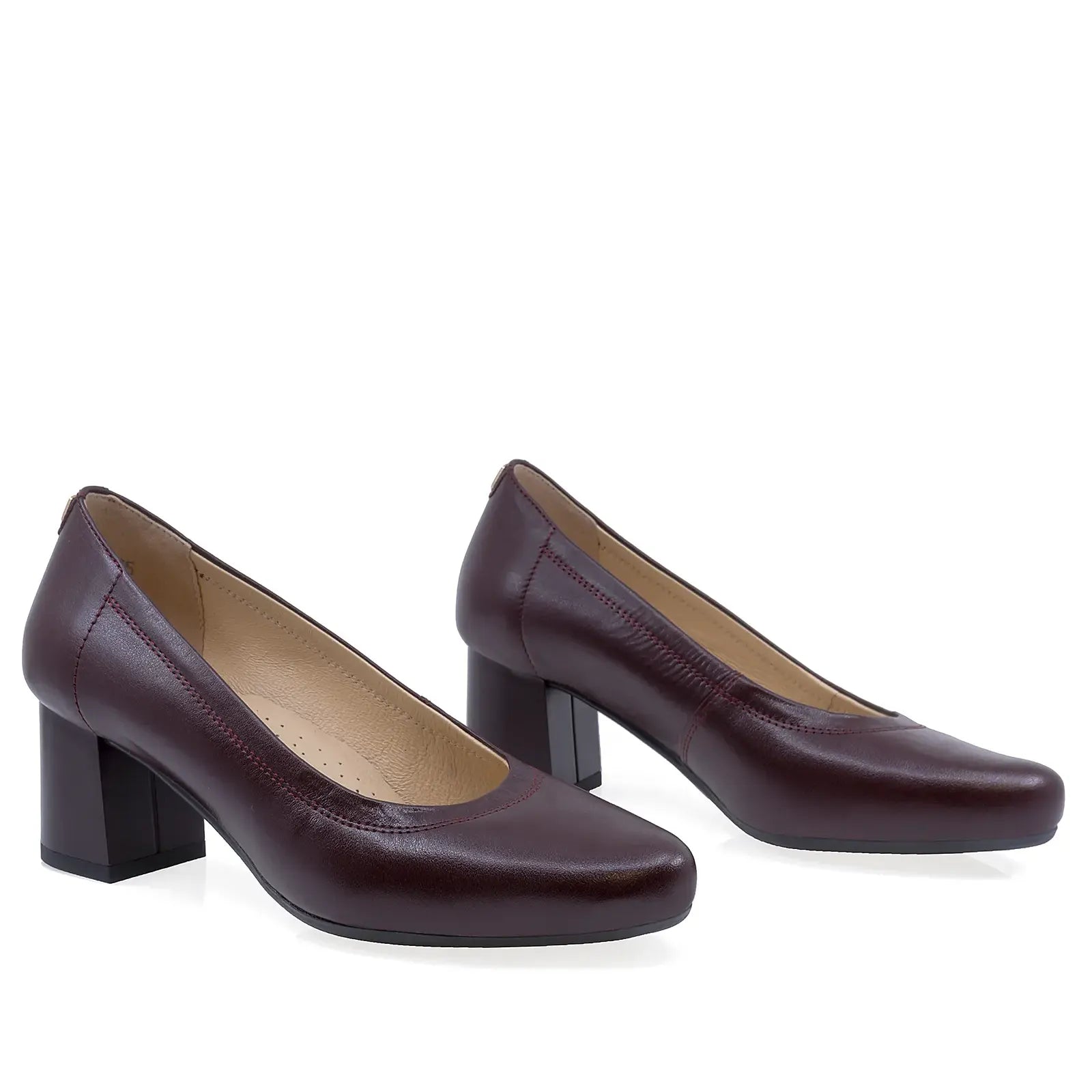Pantofi dama eleganti Anna Viotti piele naturala D63-1162 bordo
