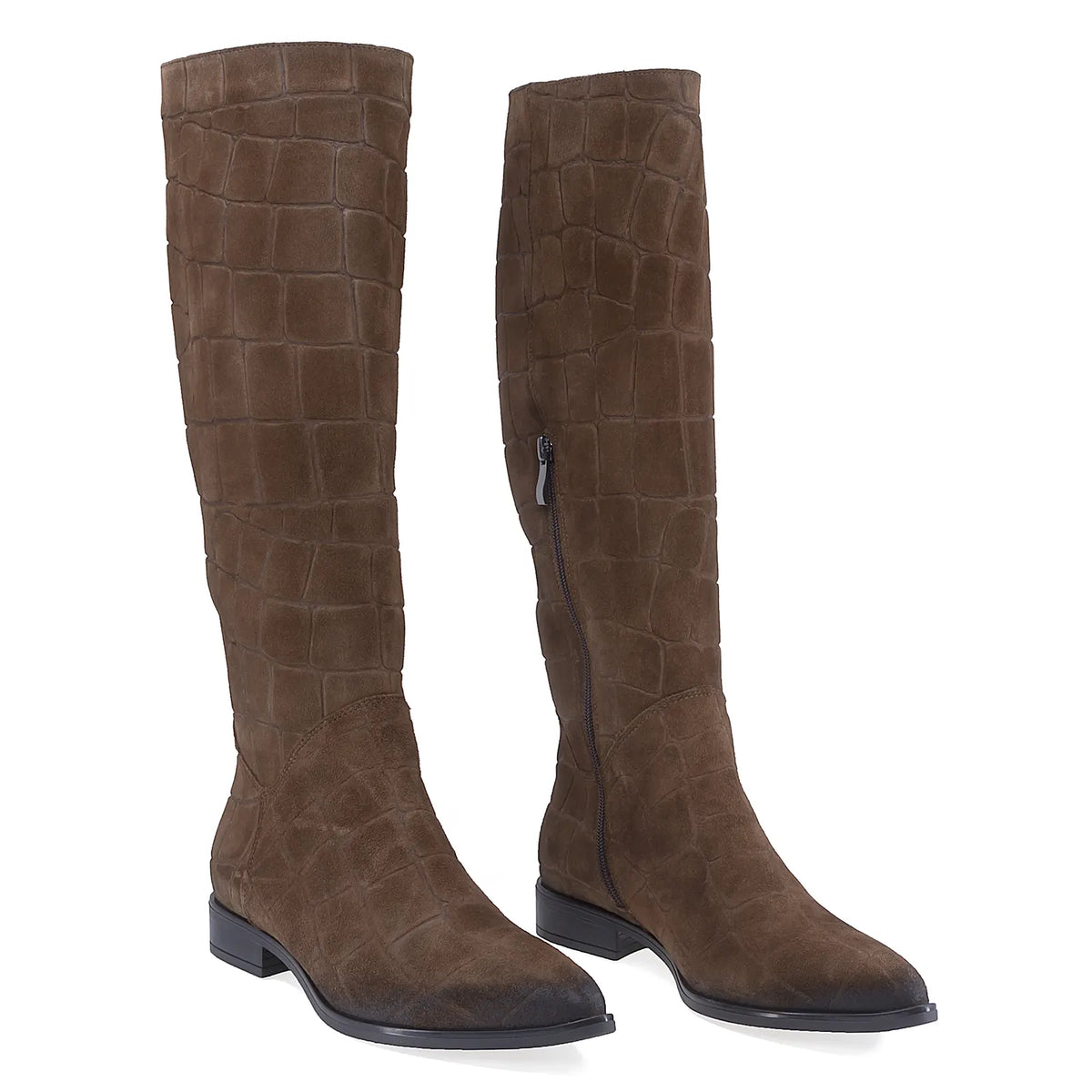 Cizme dama casual Kordel piele nabuc D3202 maro