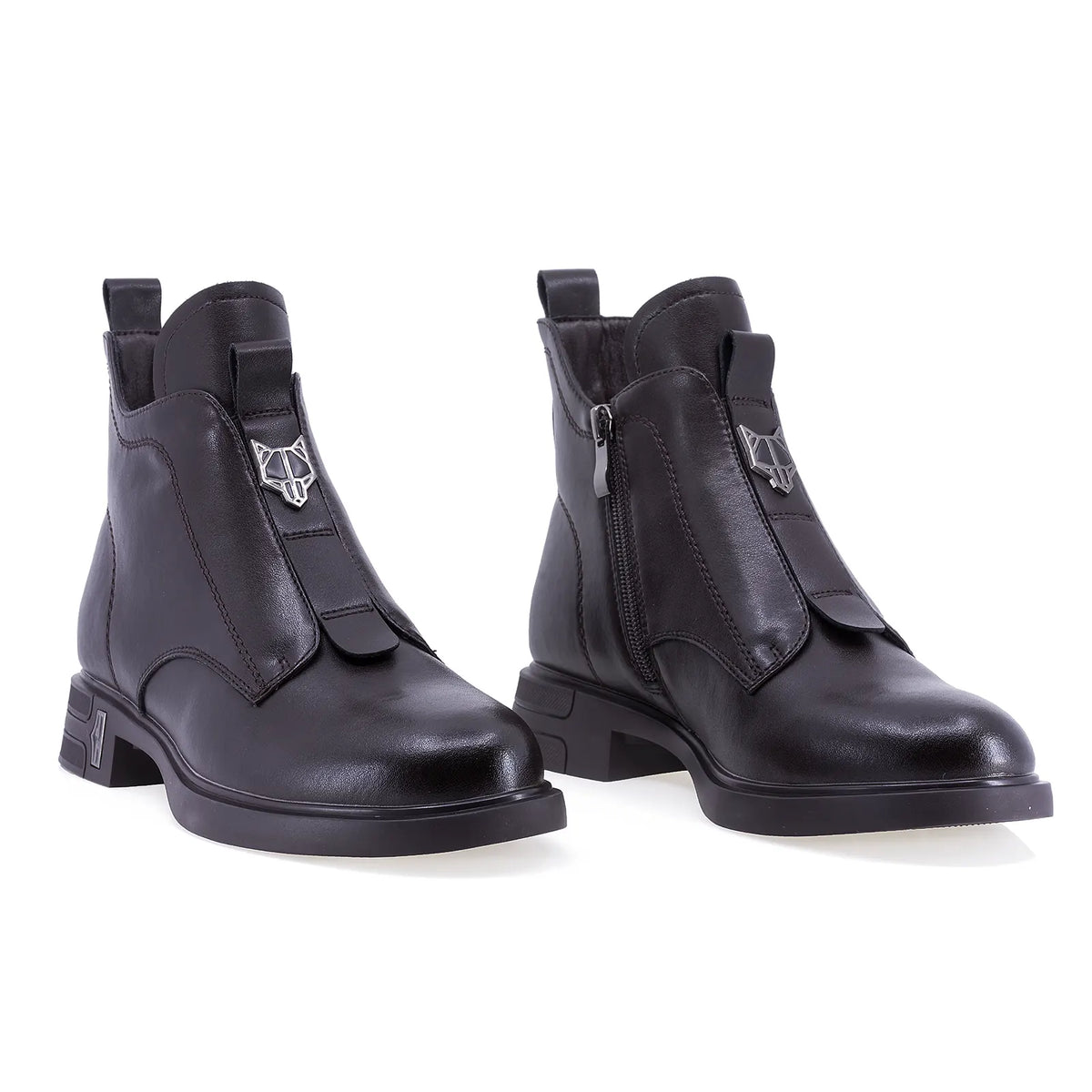 Ghete dama casual Sole piele naturala 08 maro