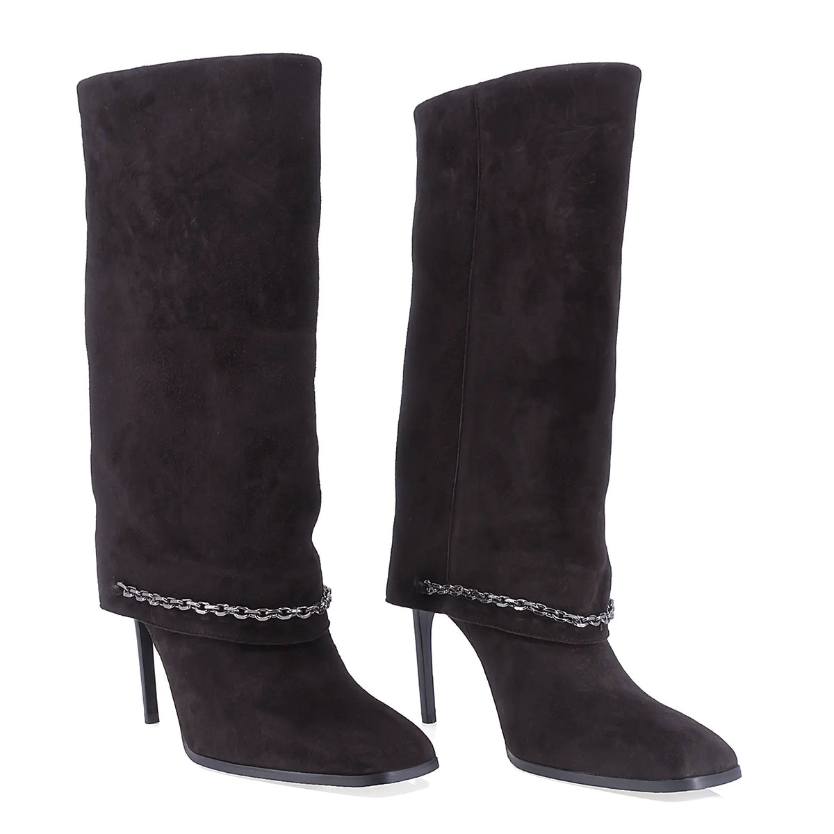 Cizme dama elegante Anna Viotti piele intoarsa D123-M1917Y-X166R-2 maro