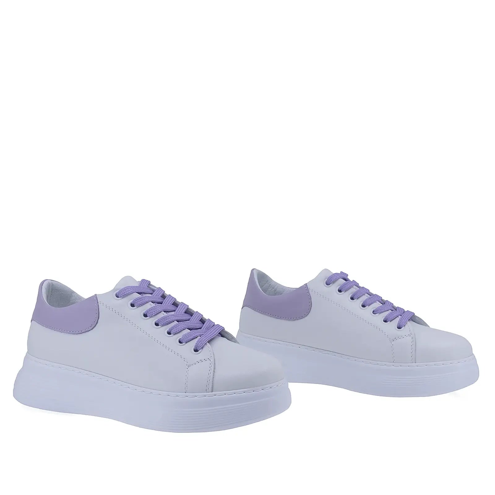 Pantofi Dama Casual Anna Viotti Piele naturala D16-450 alb/lila