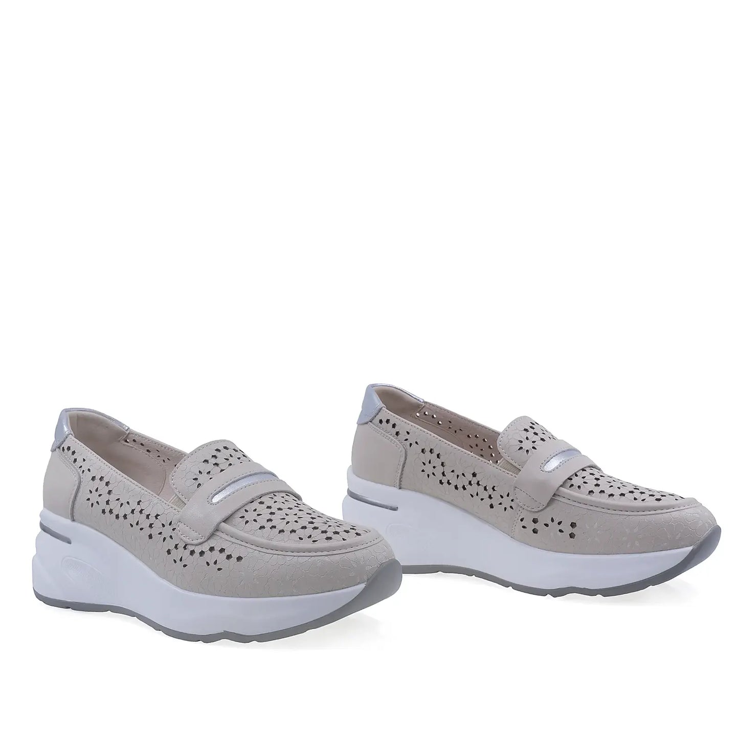 Pantofi dama casual Anna Viotti piele naturla D111-85111 gri