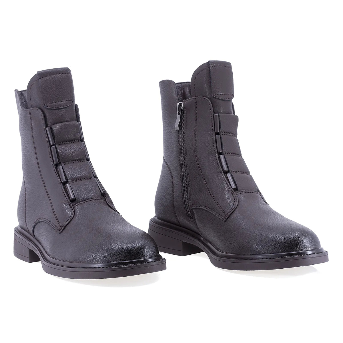 Ghete dama casual Sole piele naturala 02 maro