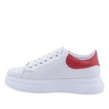 Pantofi Dama Casual Anna Viotti Piele Naturala D16-450 Alb/rosu