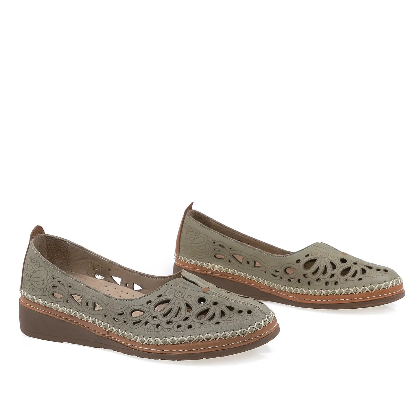 Pantofi Dama Casual Anna Viotti Piele naturala D27-04214 verde
