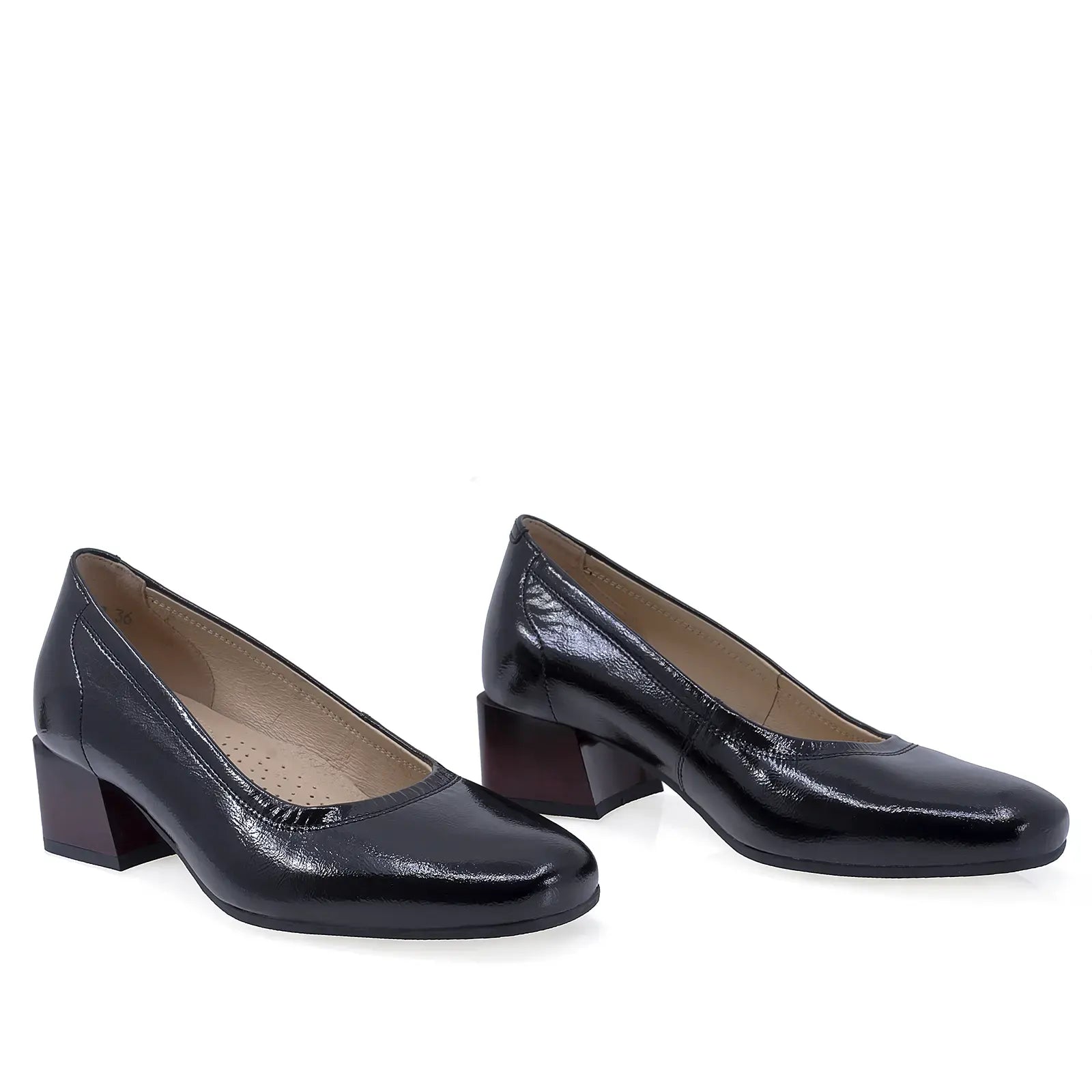Pantofi dama eleganti Anna Viotti piele lacuita D63-1017 negru