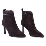 Botine dama elegante Anna Viotti piele intoarsa D106-7Y77-RH2245P-HSB-DK maro