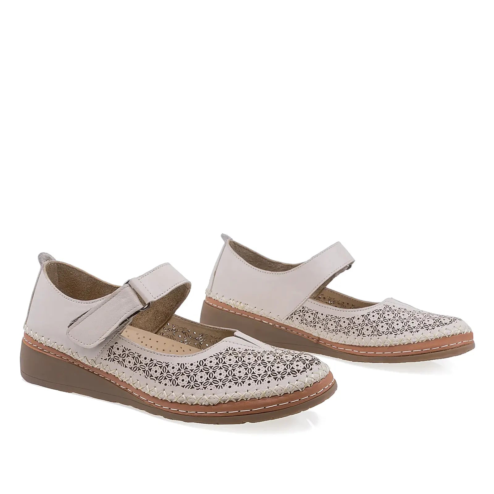 Pantofi Dama Casual Anna Viotti Piele naturala D27-0416-415 bej