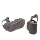 Sandale dama casual Anna Viotti piele naturala D12-654 verde