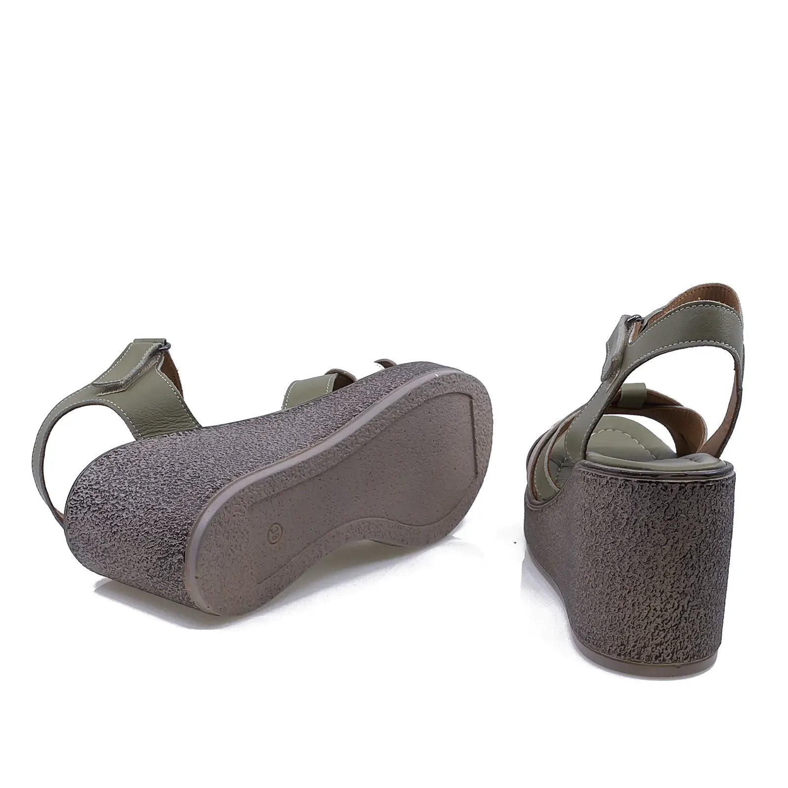 Sandale dama casual Anna Viotti piele naturala D12-654 verde