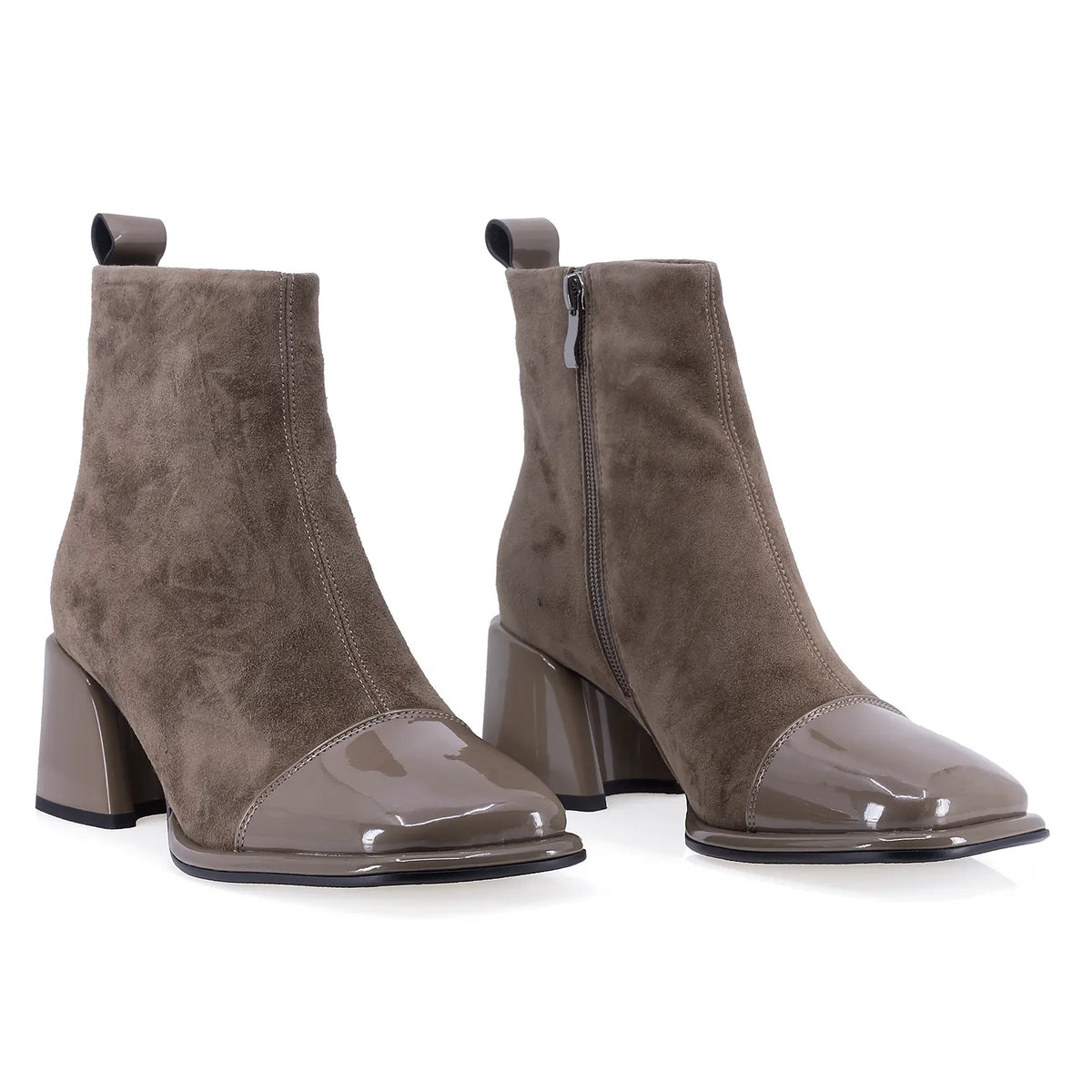 Botine dama elegante Anna Viotti piele intoarsa D106-25102-F002 bej