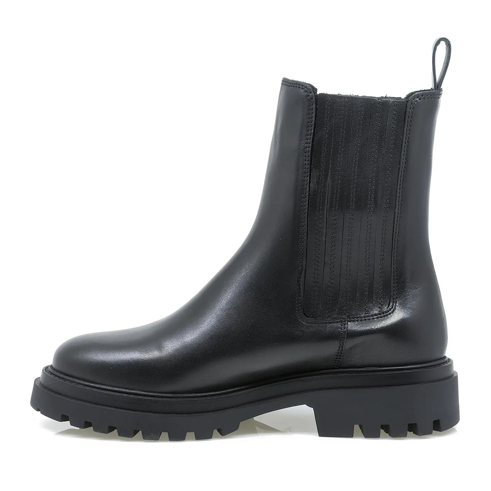 Ghete dama Anna Viotti din piele naturala D15-1082 negru-2