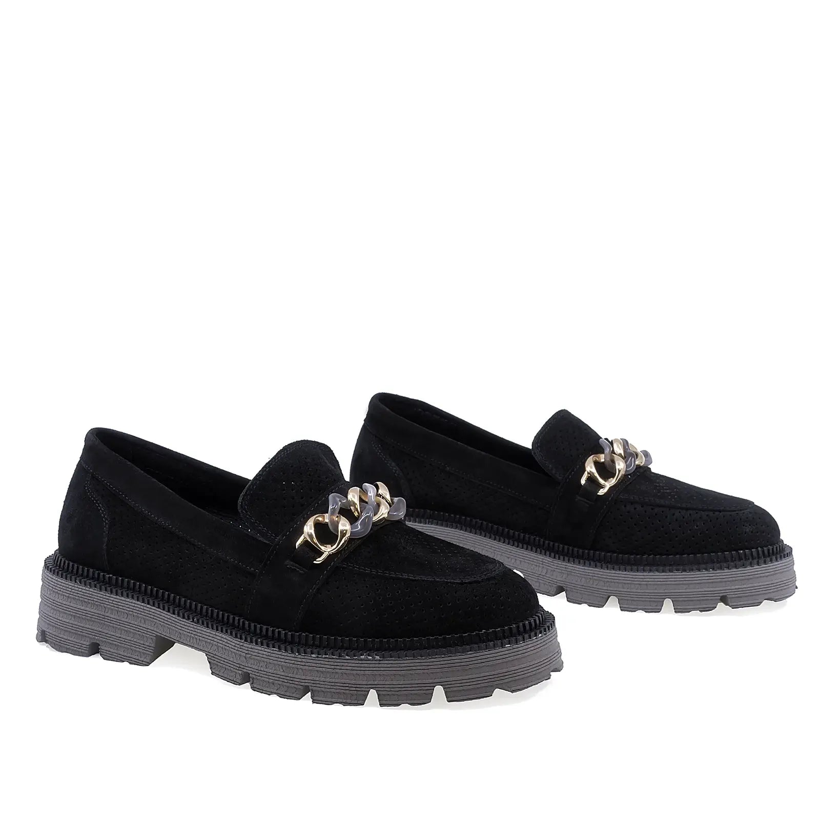 Pantofi Dama Casual Anna Viotti Piele intoarsa D12-484 negru